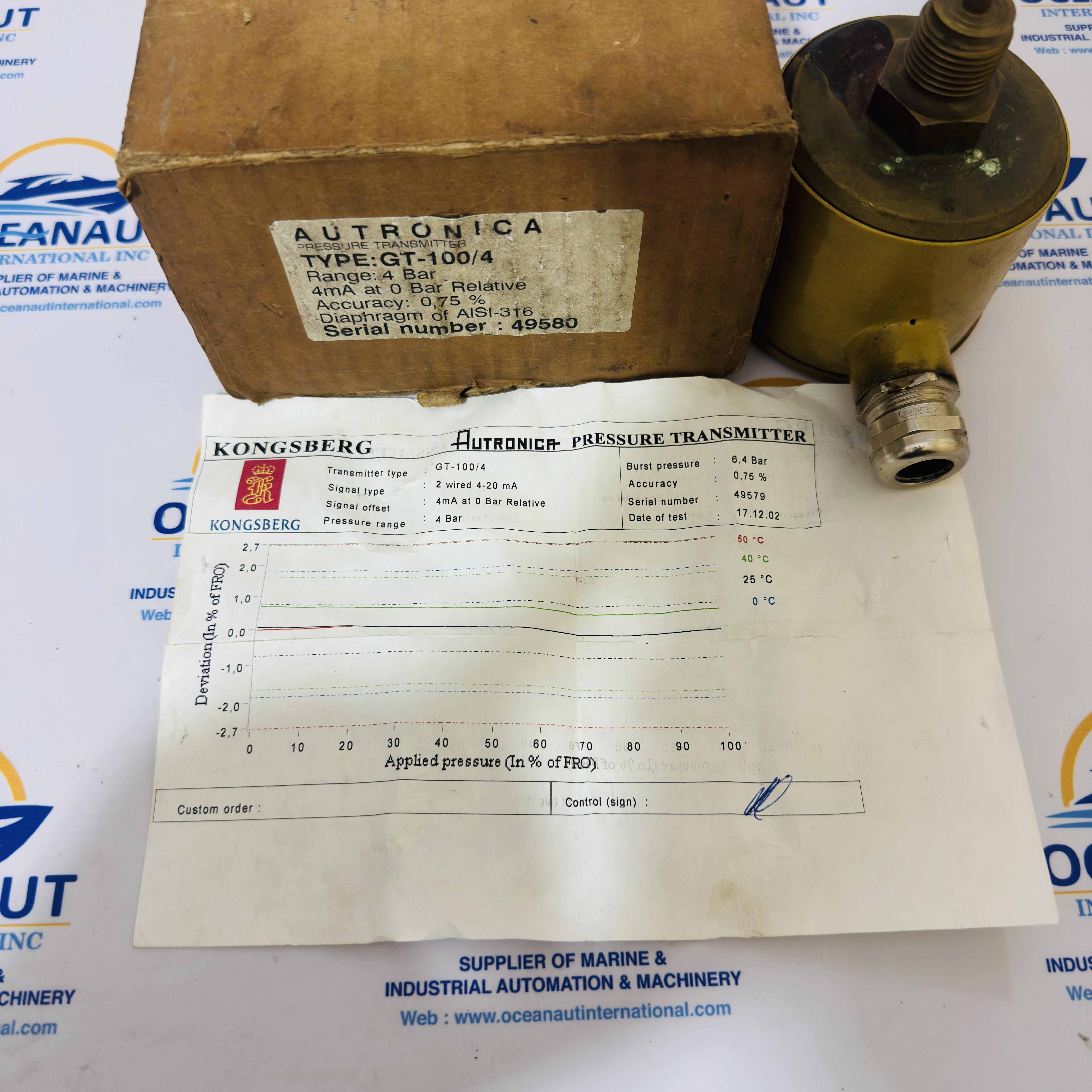 AUTRONICA GT-100/4 BAR PRESSURE TRANSMITTER