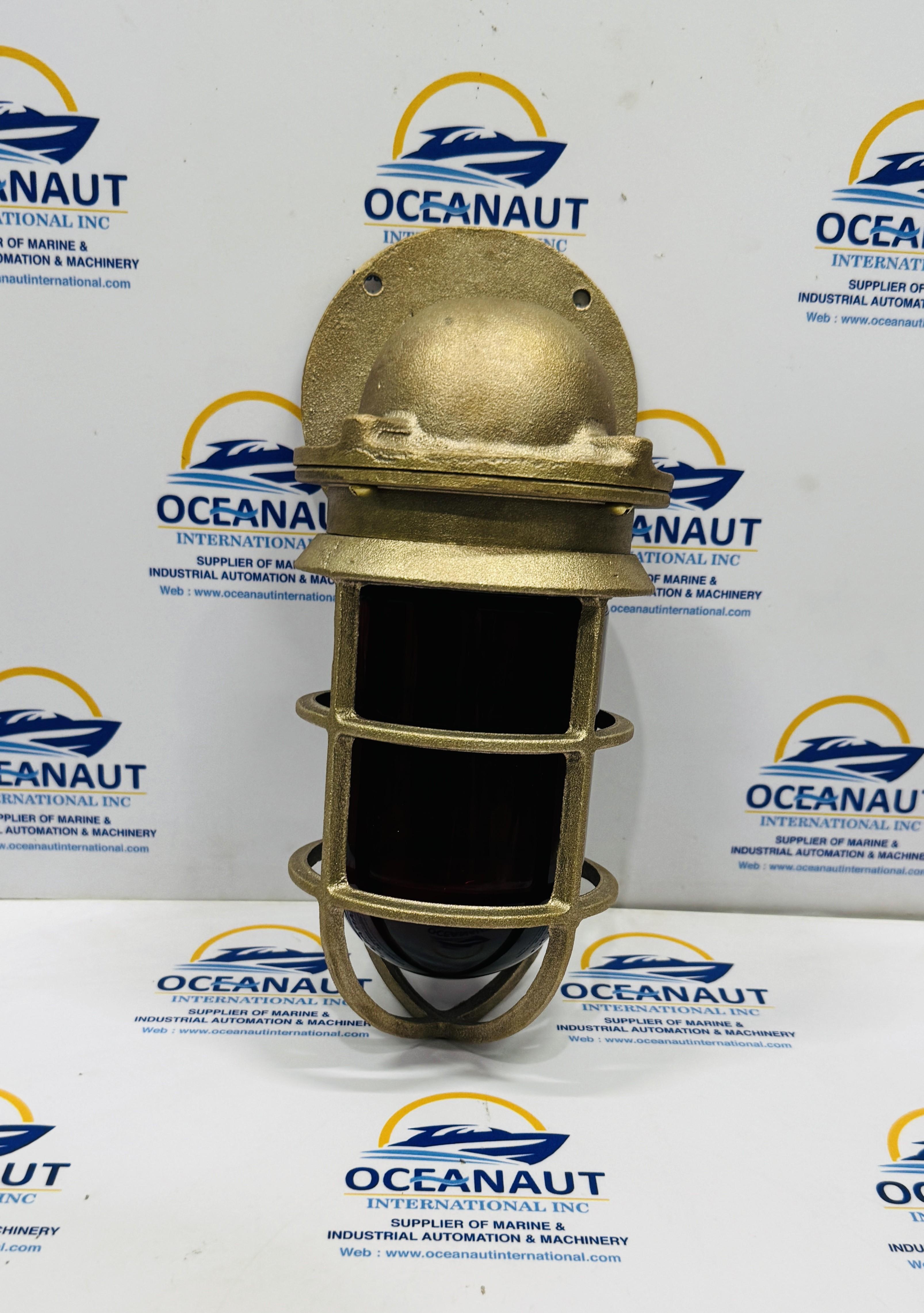 Bronze Passage Light Reclaimed Ship Bulkhead Light Dark Red Glass