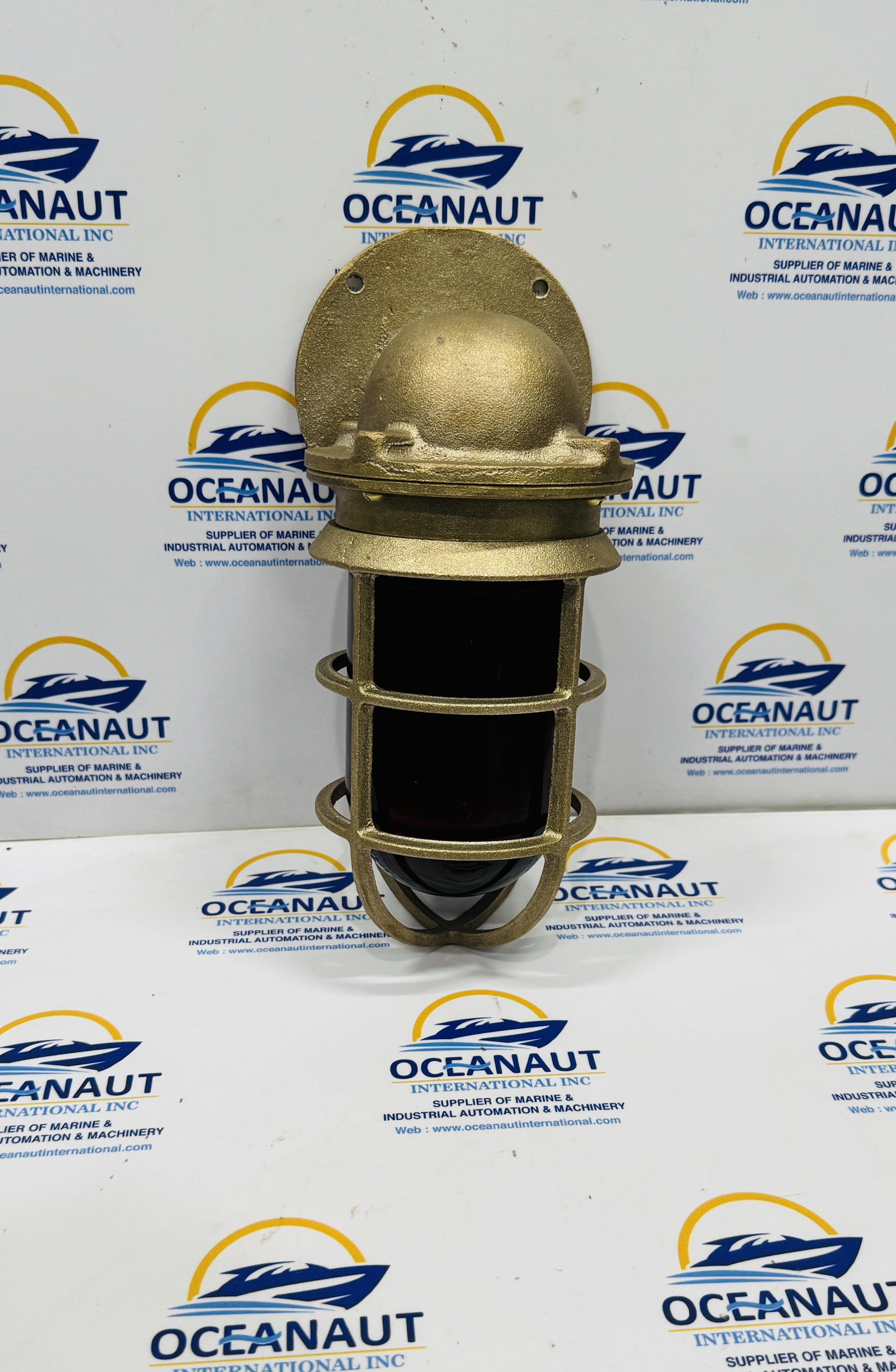 Bronze Passage Light Reclaimed Ship Bulkhead Light Dark Red Glass