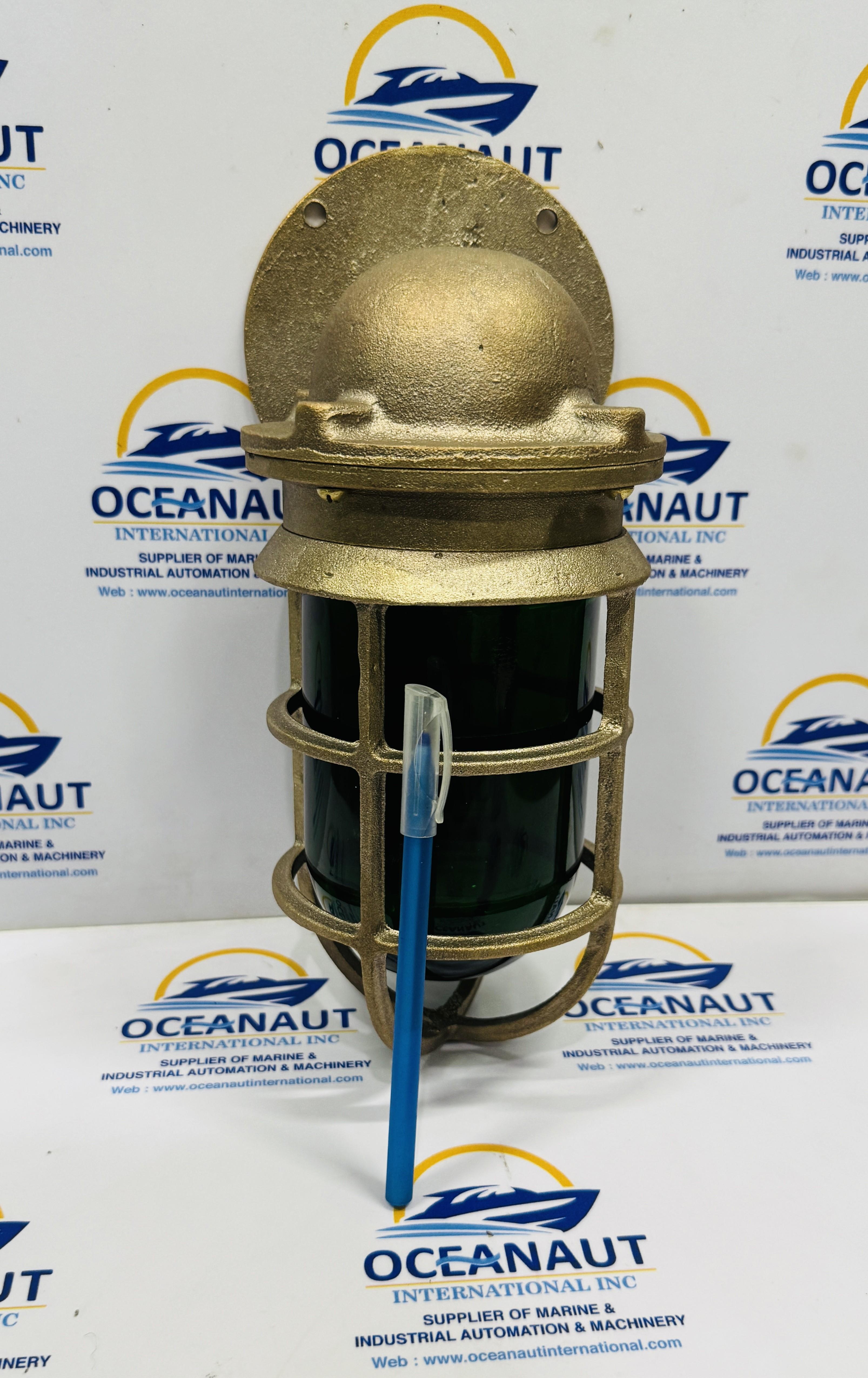 Bronze Passage Light Reclaimed Ship Bulkhead Light Dark Red Glass