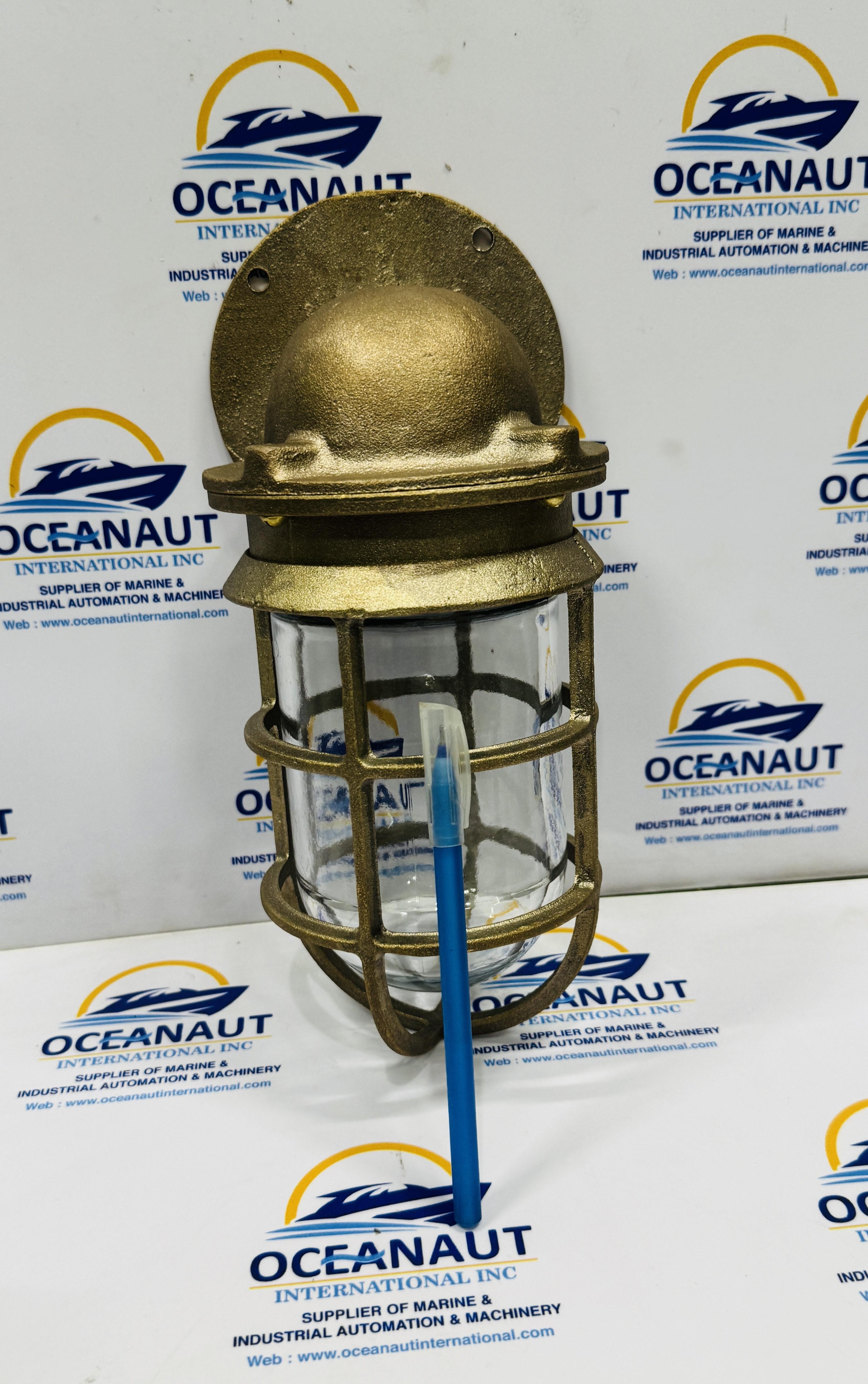 Bronze Passage Light Reclaimed Ship Bulkhead Light Dark Red Glass