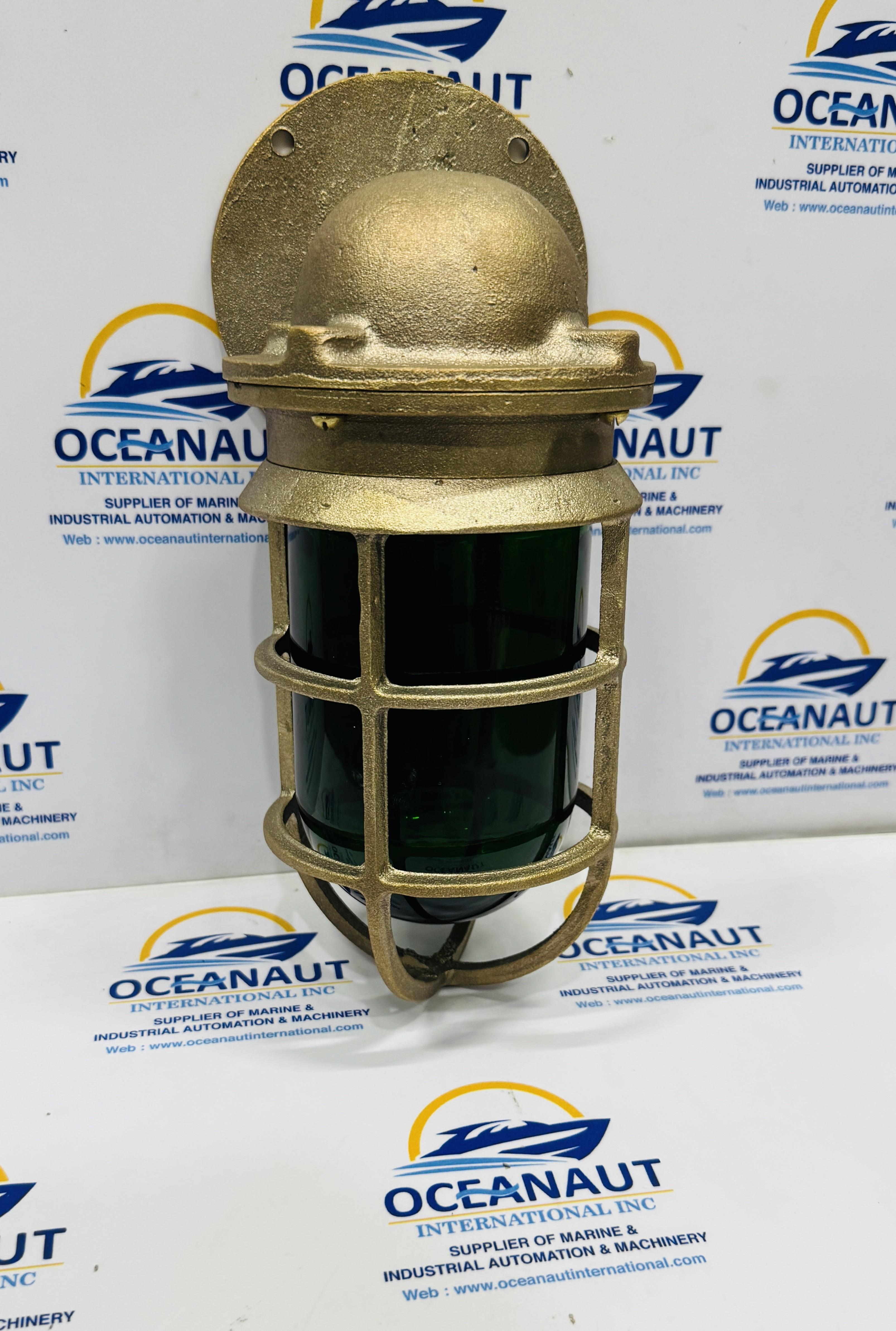 Bronze Passage Light Reclaimed Ship Bulkhead Light Dark Red Glass