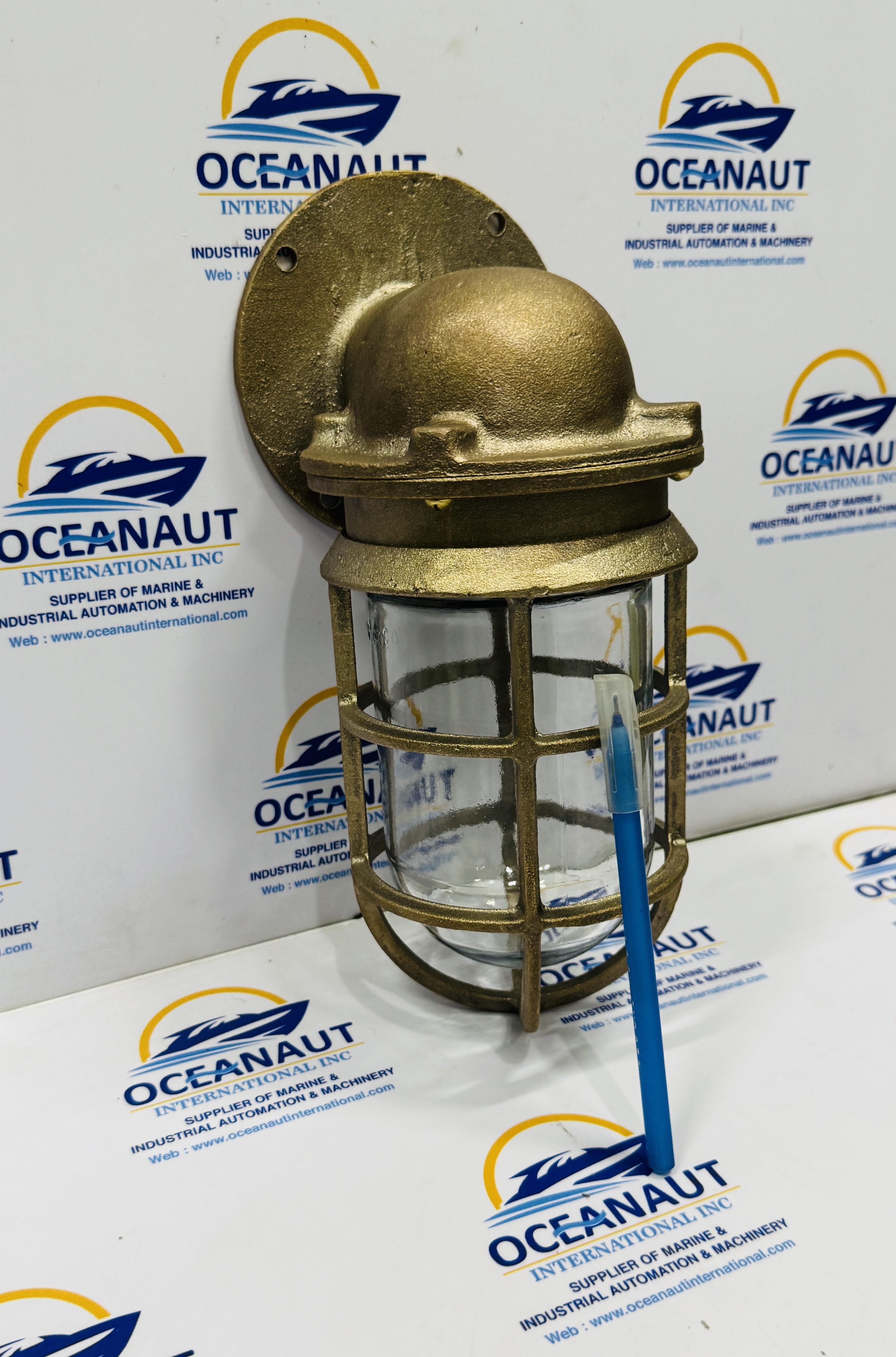 Bronze Passage Light Reclaimed Ship Bulkhead Light Dark Red Glass