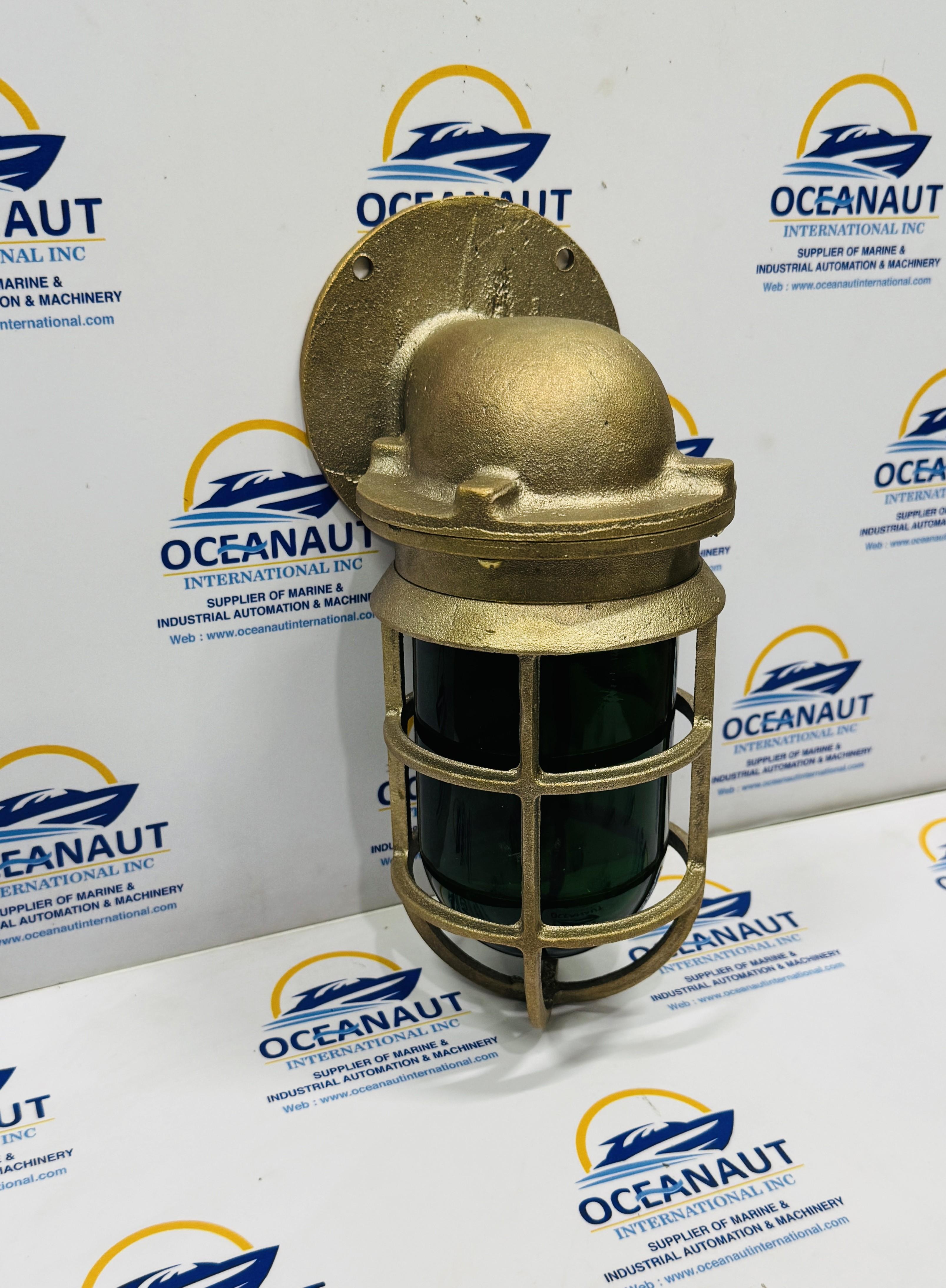 Bronze Passage Light Reclaimed Ship Bulkhead Light Dark Red Glass