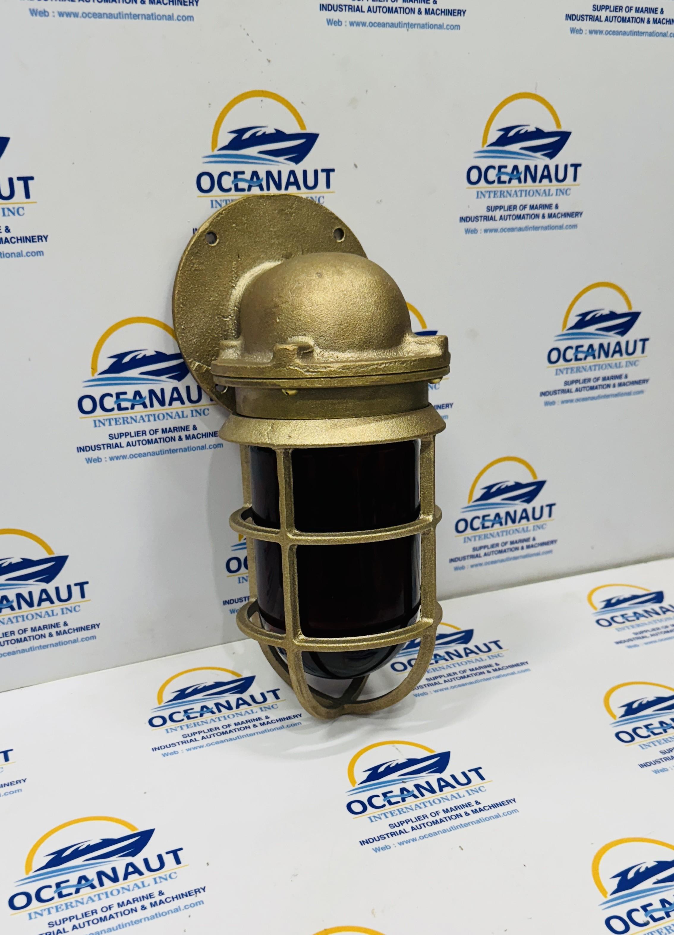 Bronze Passage Light Reclaimed Ship Bulkhead Light Dark Red Glass