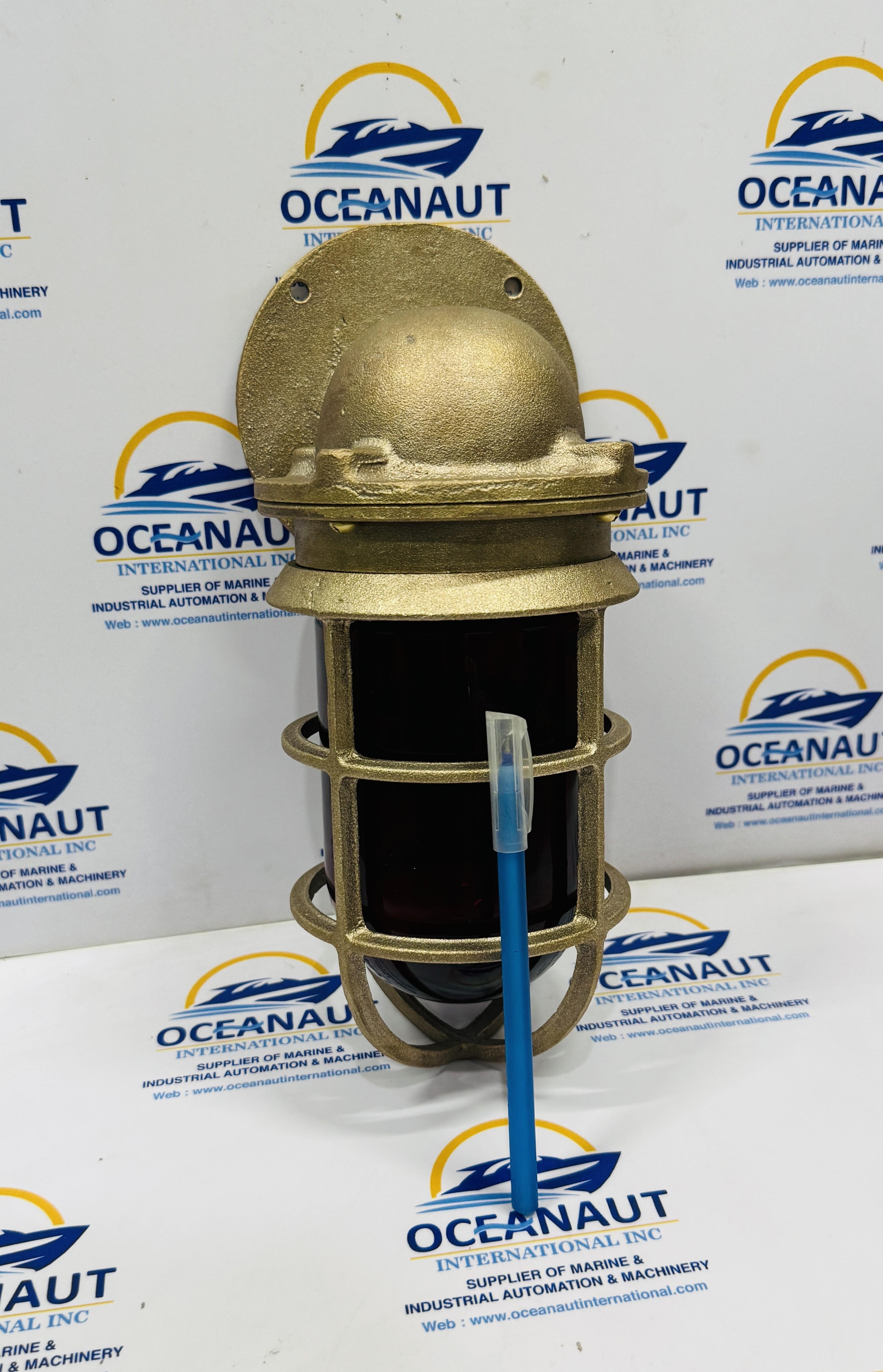 Bronze Passage Light Reclaimed Ship Bulkhead Light Dark Red Glass