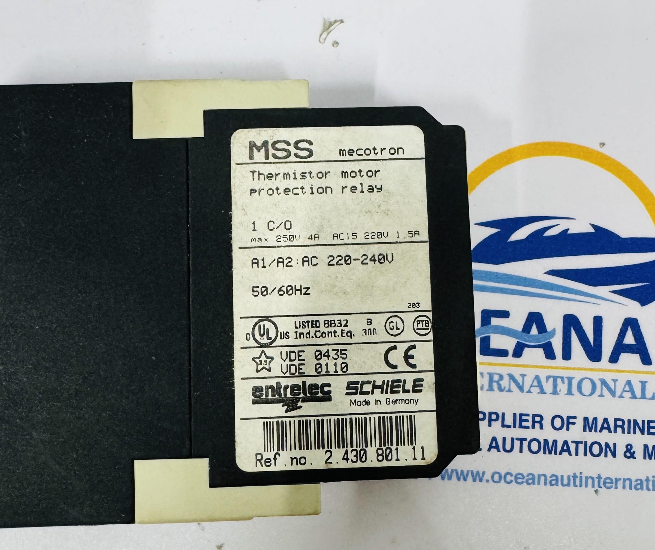 Entrelec Mss Mecotron Thermistor Motor Protection Relay AC 220-240V 50/60H