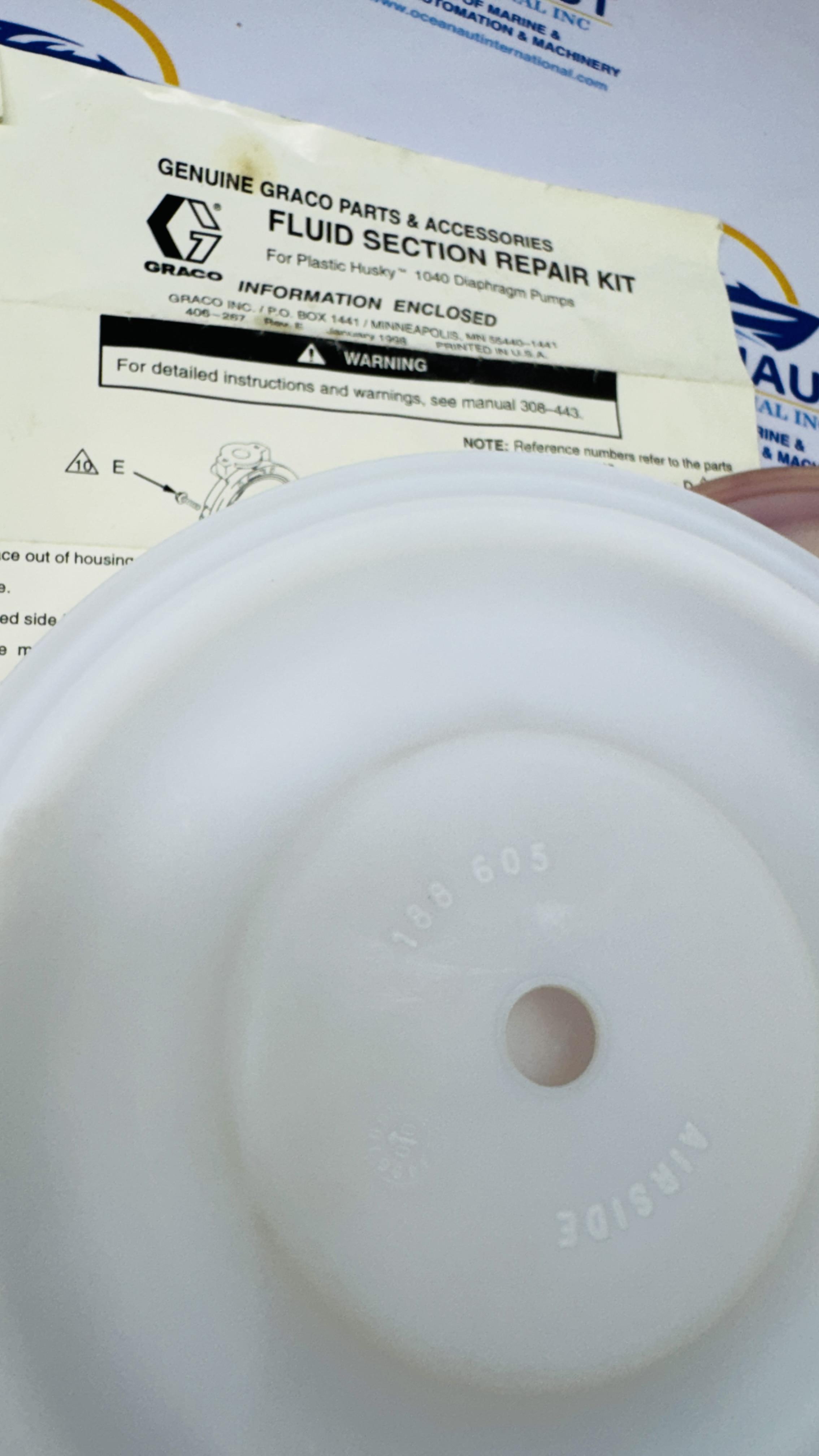 Graco Husky™ 1040 DIAPHRAGM KIT PTFE & BACKUP – 188605