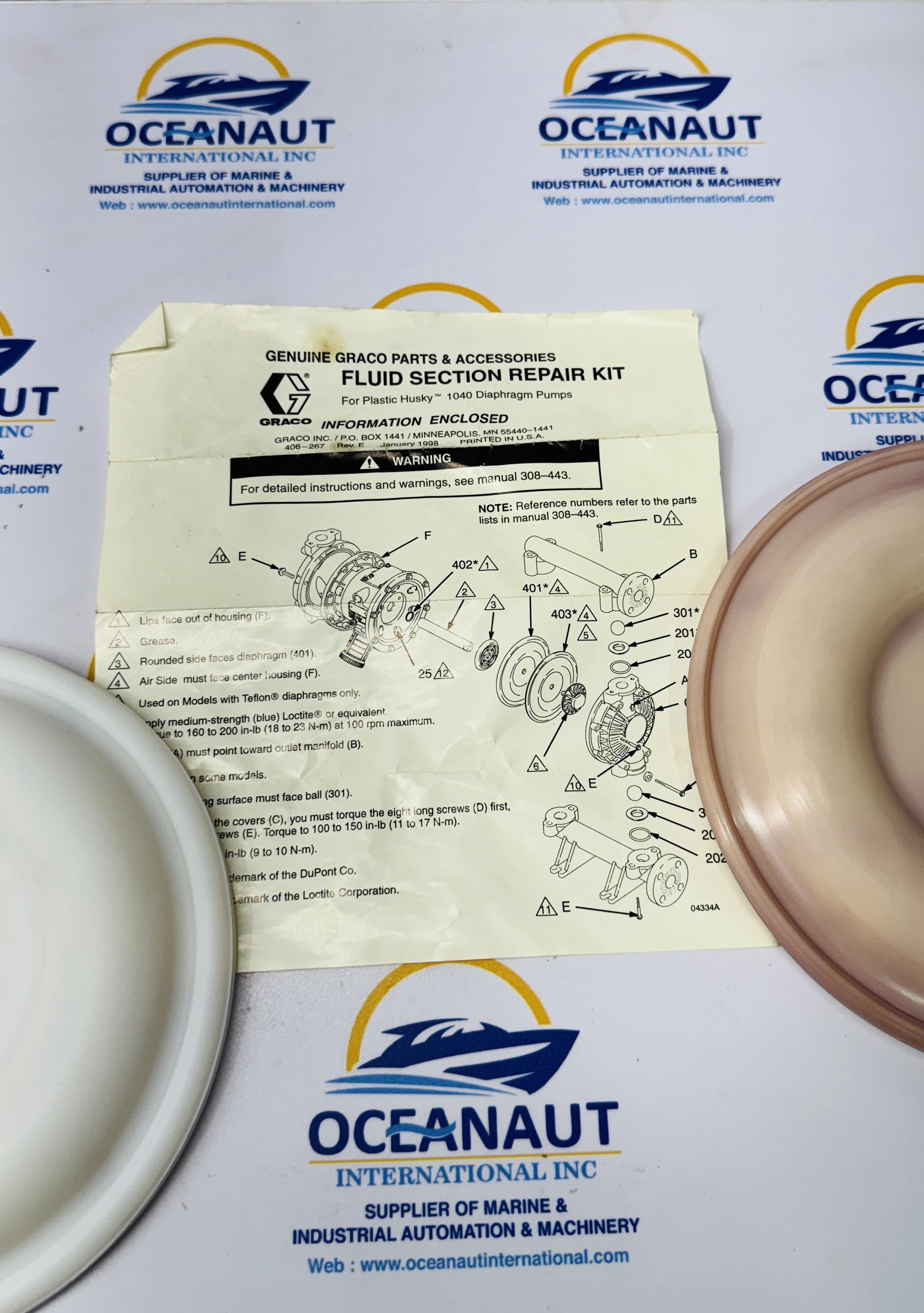 Graco Husky™ 1040 DIAPHRAGM KIT PTFE & BACKUP – 188605