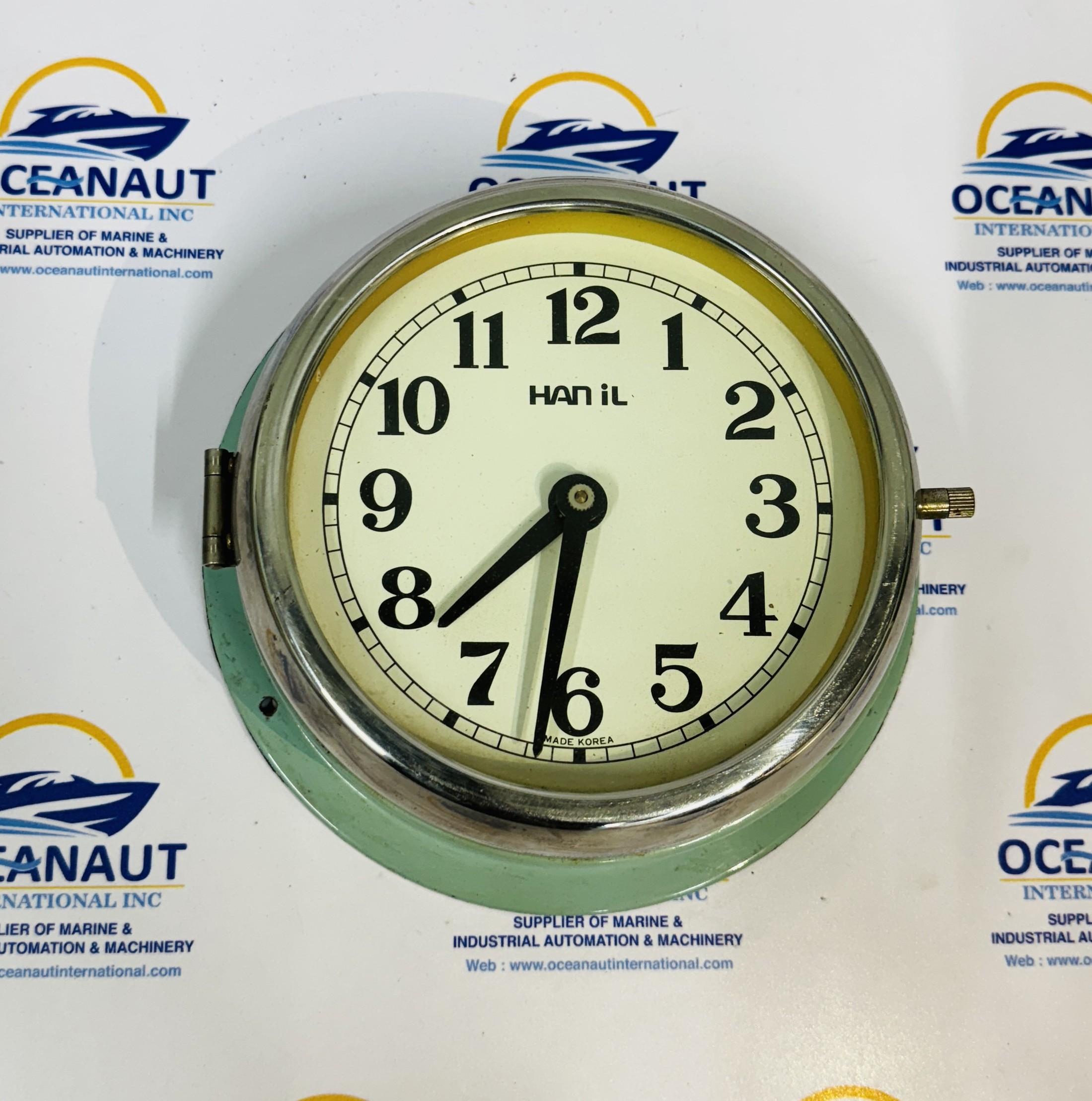  Hanil SSC-320 MARINE CAPTAIN RADIO ROOM SLAVE CLOCK 6.25'' Dial Slavage 24 V