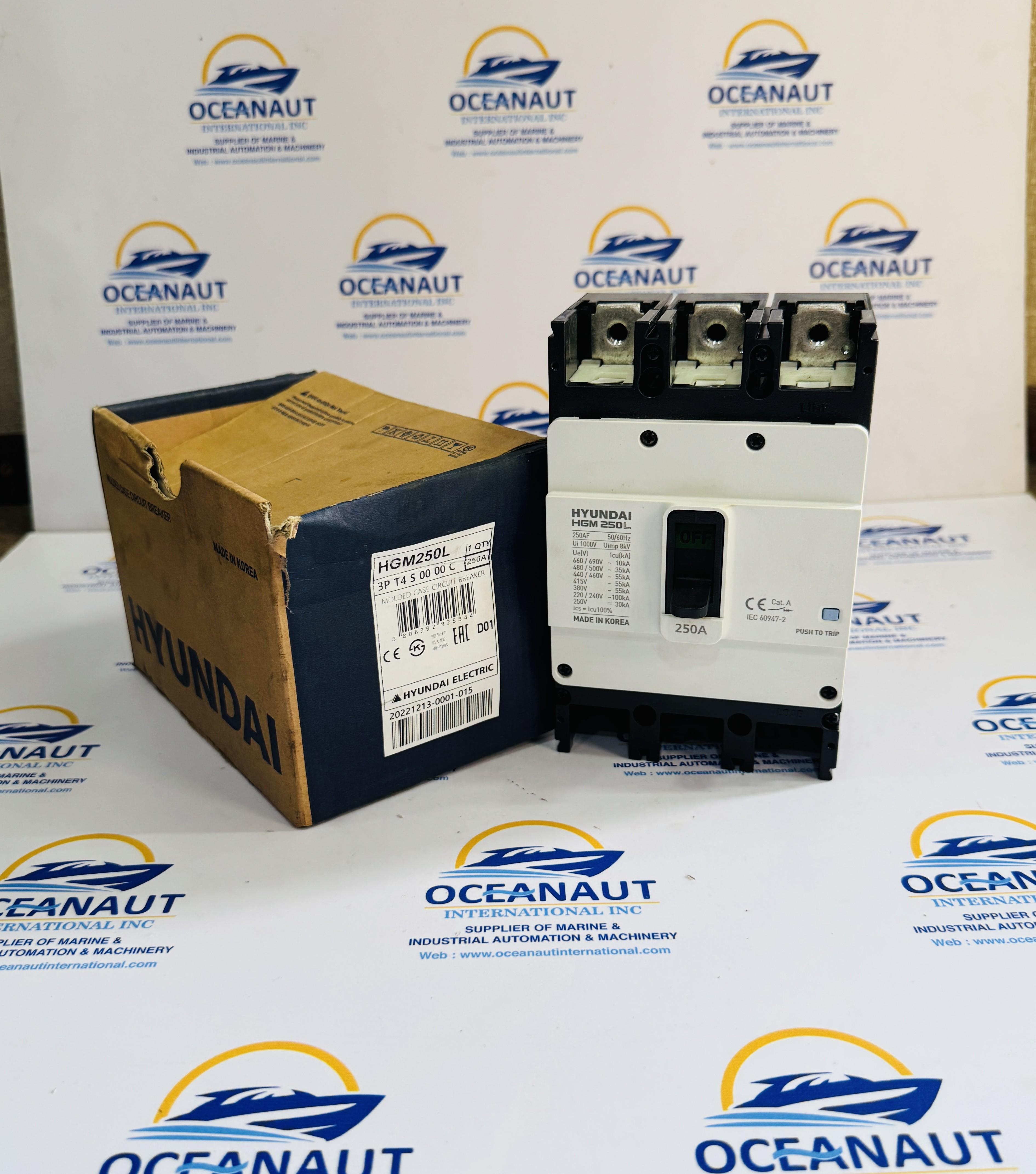 HYUNDAI | HGM 250L | 225A | 3 POLE | MOLDED CASE CIRCUIT BREAKER