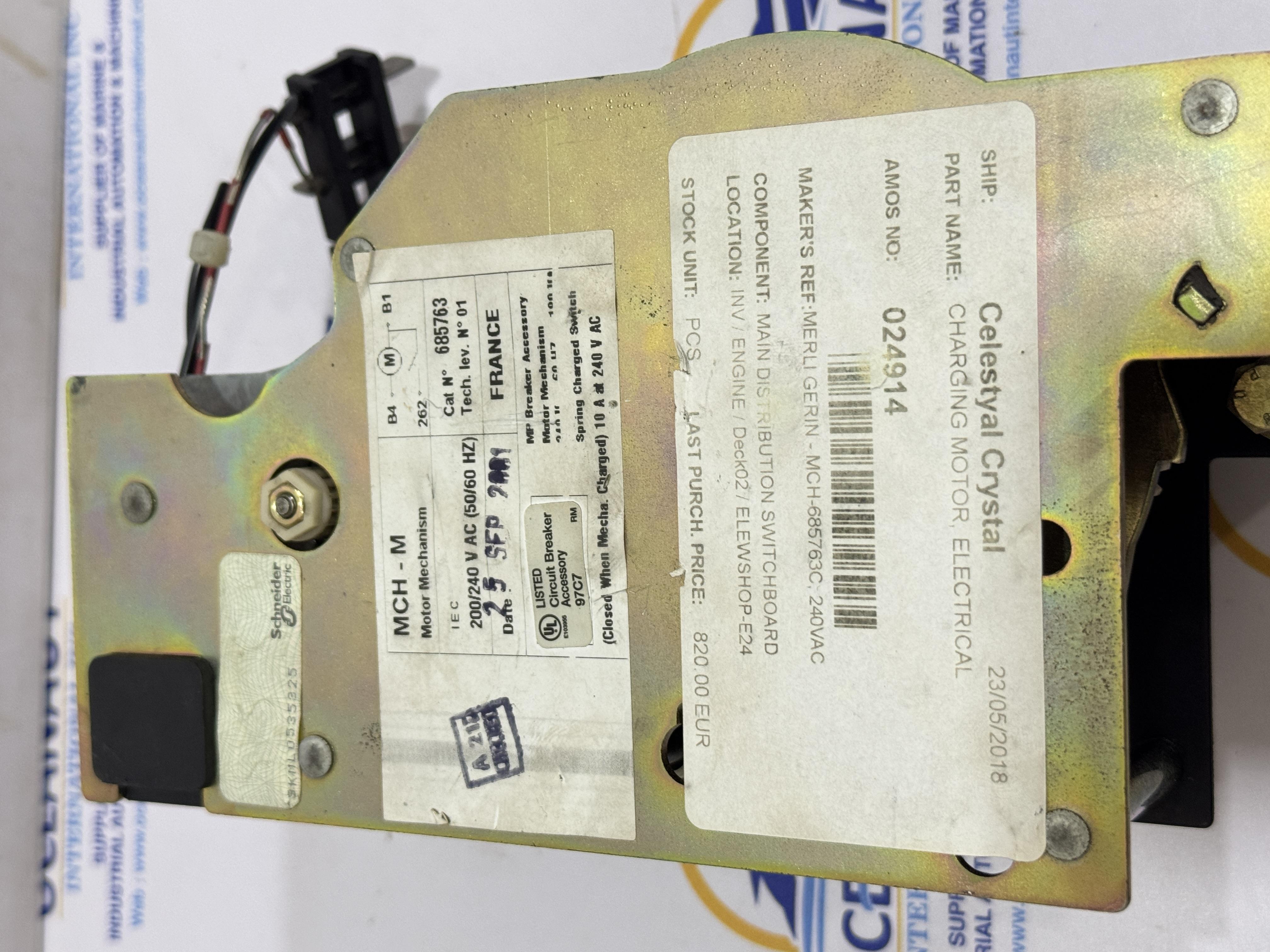 Merlin Gerin MCH-M 685763 Motor Mechanism 240V-60HZ-180 VA