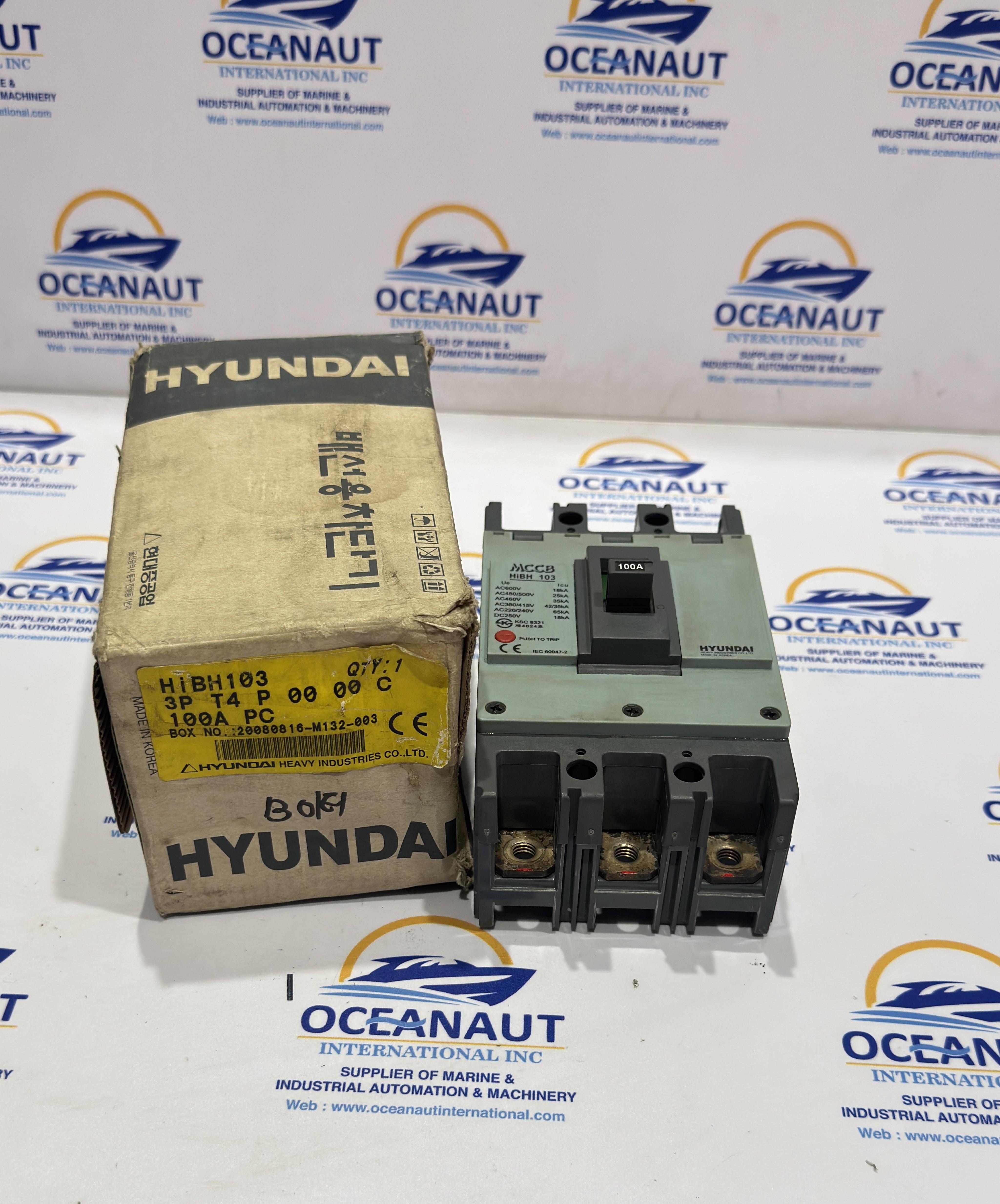 NEW Hyundai Mccb Hibh103 Molded Case Circuit Breaker 100Amp Uimp 6kv