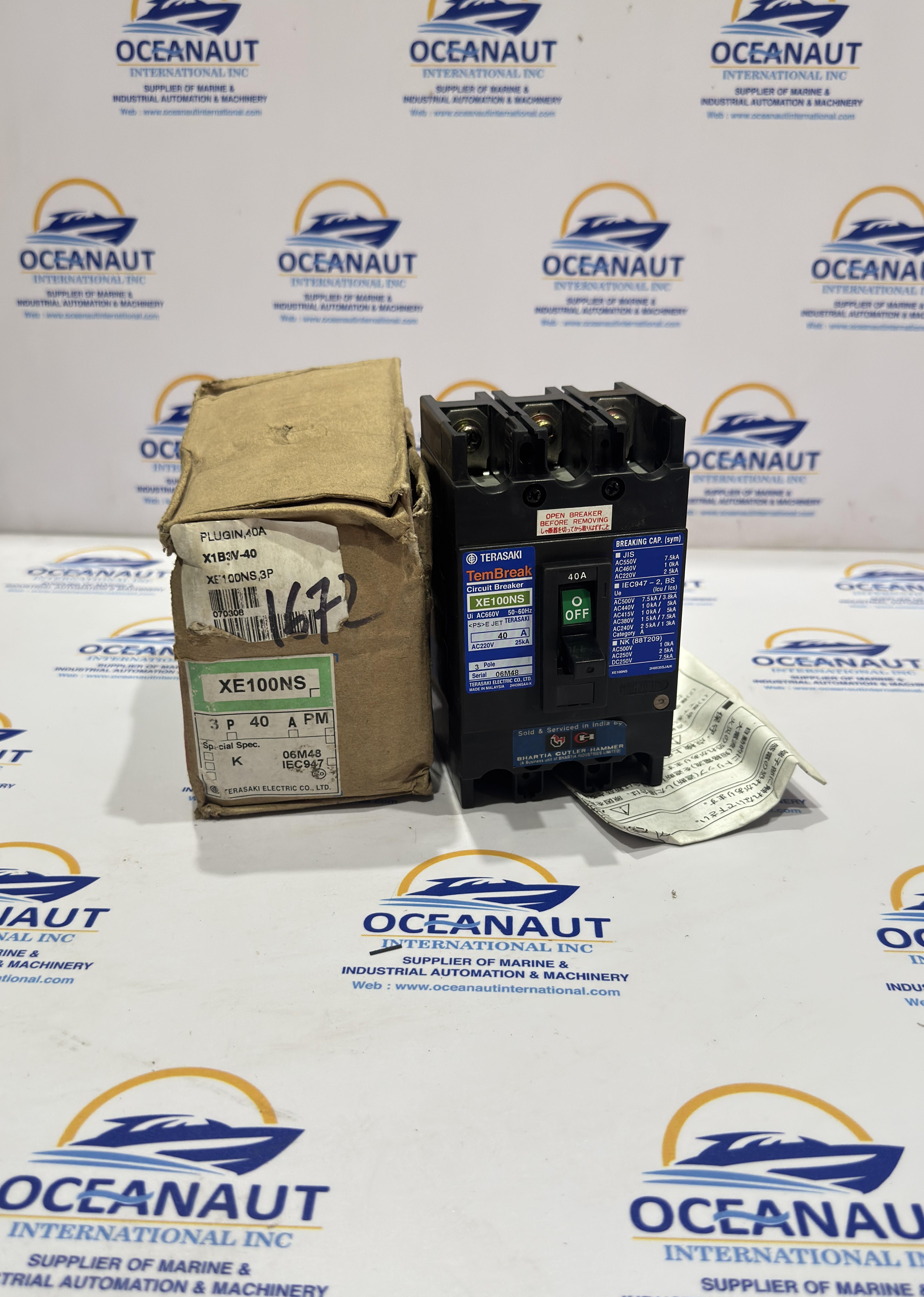 NEW Terasaki Electric XE100NS Circuit Breaker 3 Pole AC220V 25KV