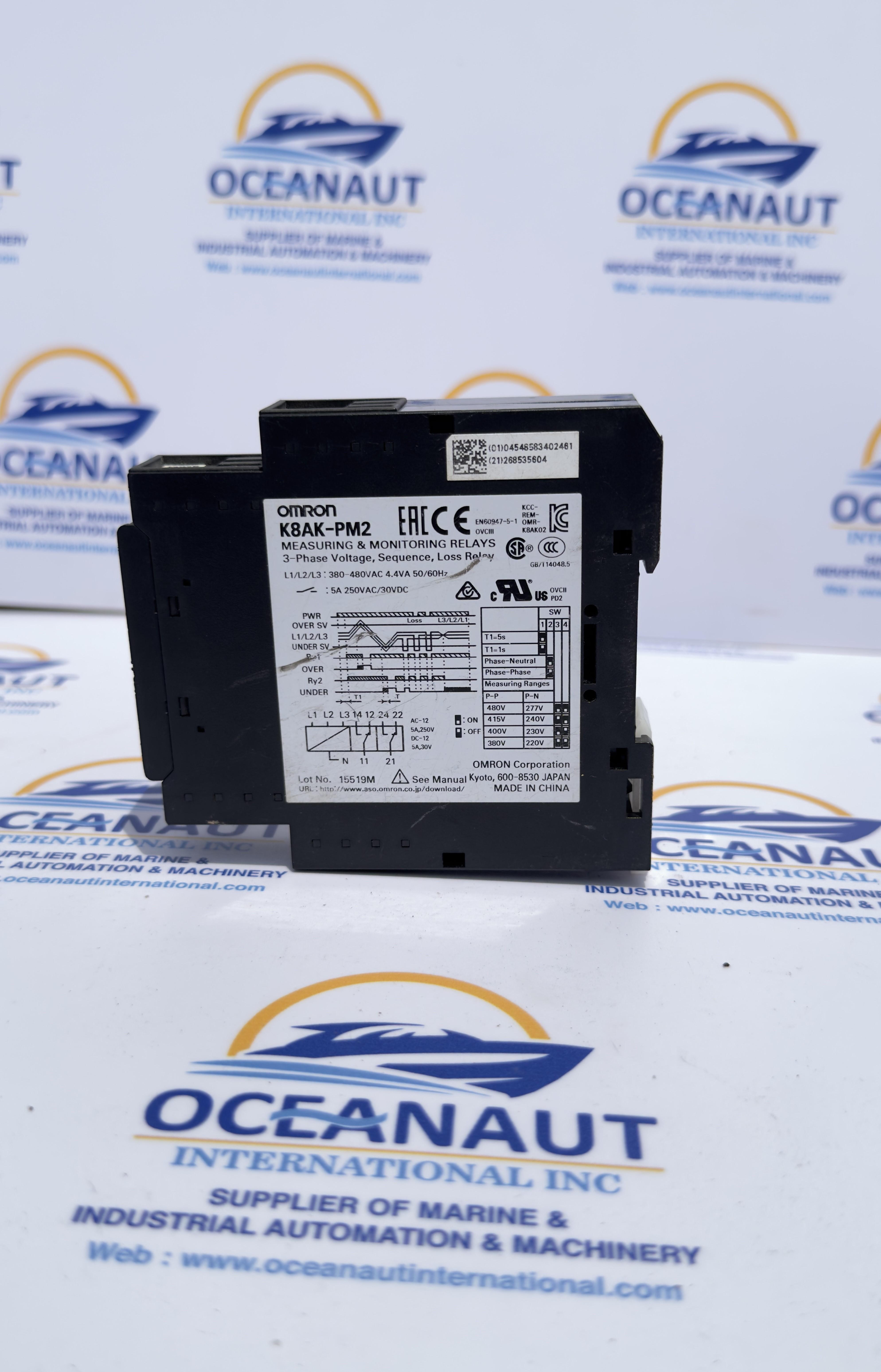 OMRON K8AK PM VOLTAGE MONITORING RELAY 