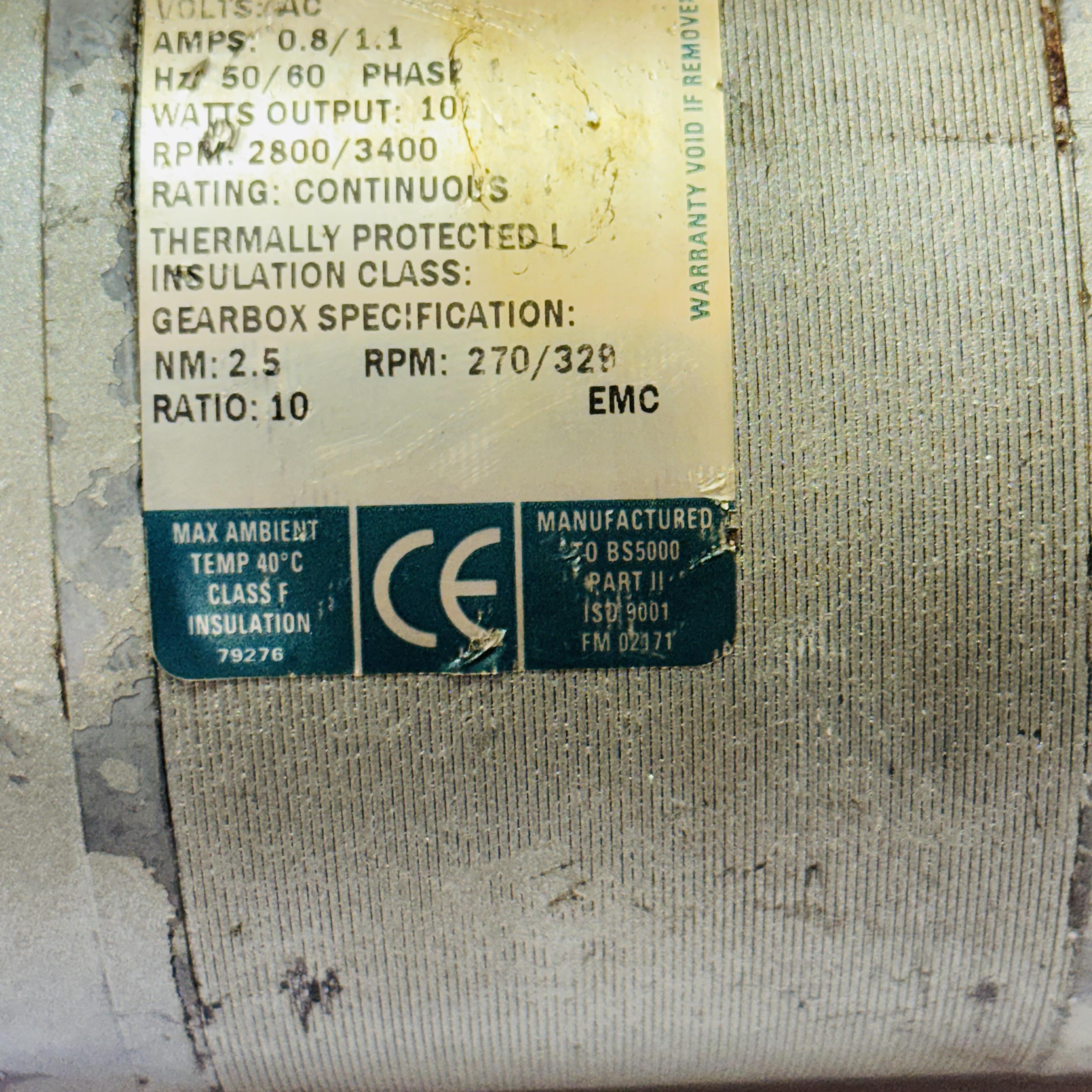 Parvalux SD 29.M/W04843/08B Wiper Motor 2800/3400 RPM