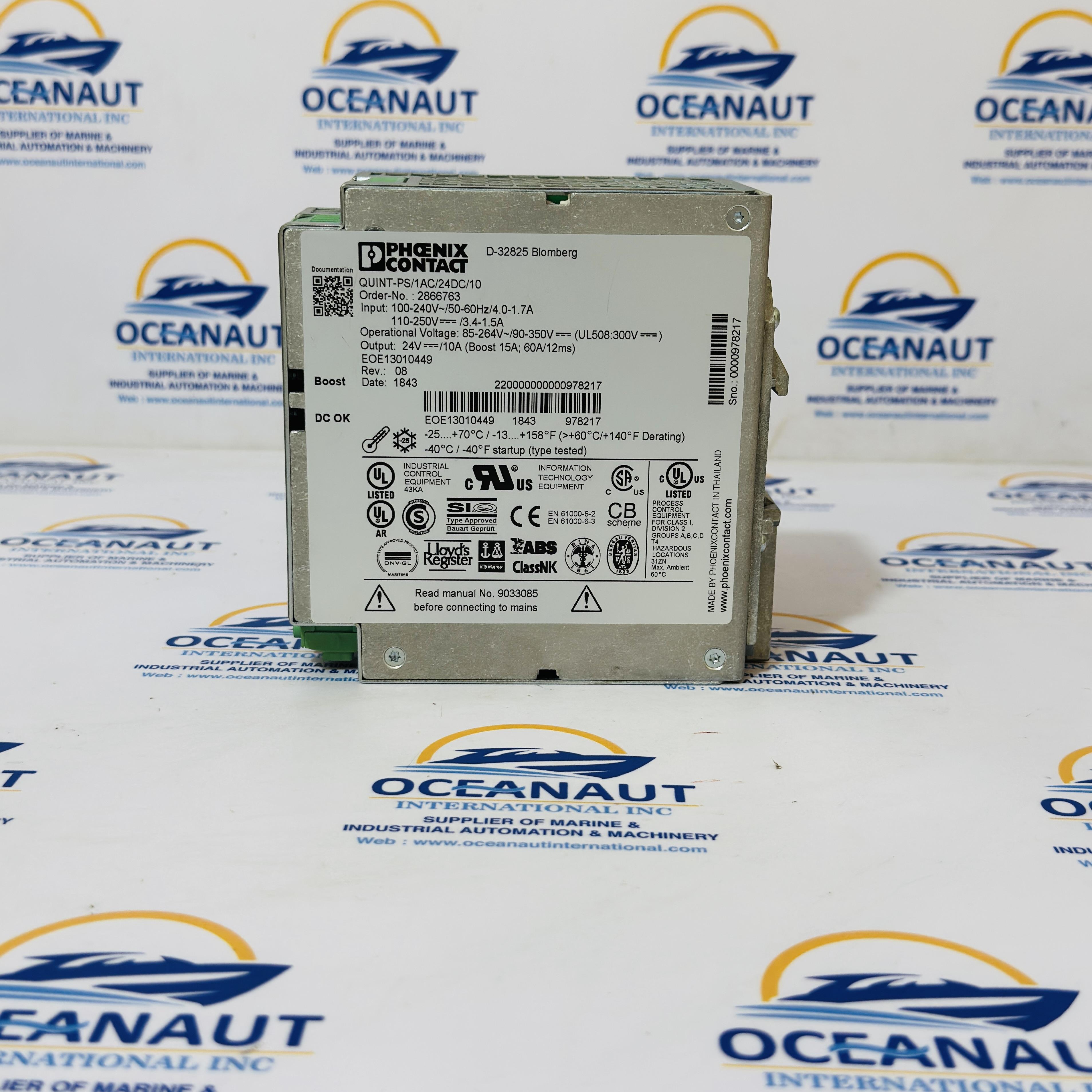 Phoenix Contact QUINT-PS/1AC/24DC/10 DIN Rail Power Supply 2866763