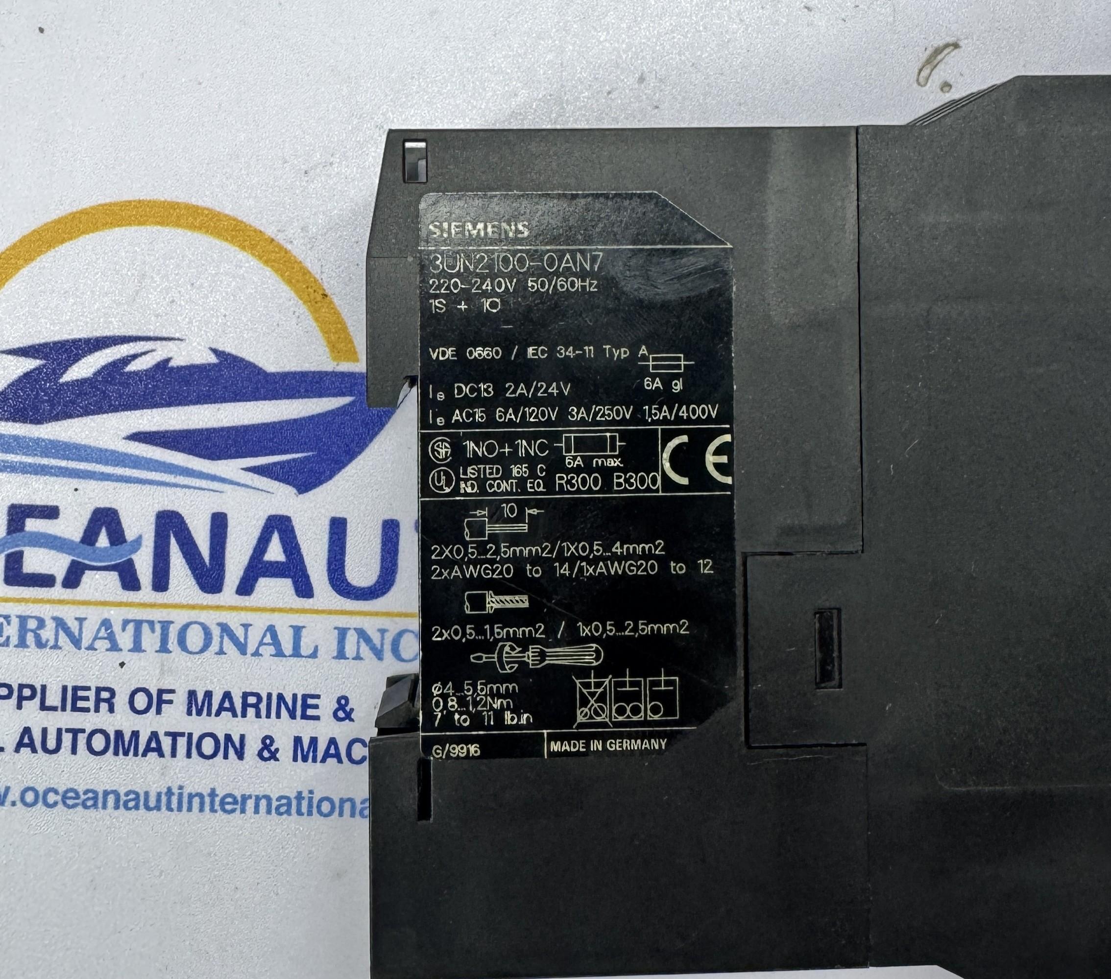 SIEMENS 3UN2100-0AN7 MOTOR PROTECTION RELAY