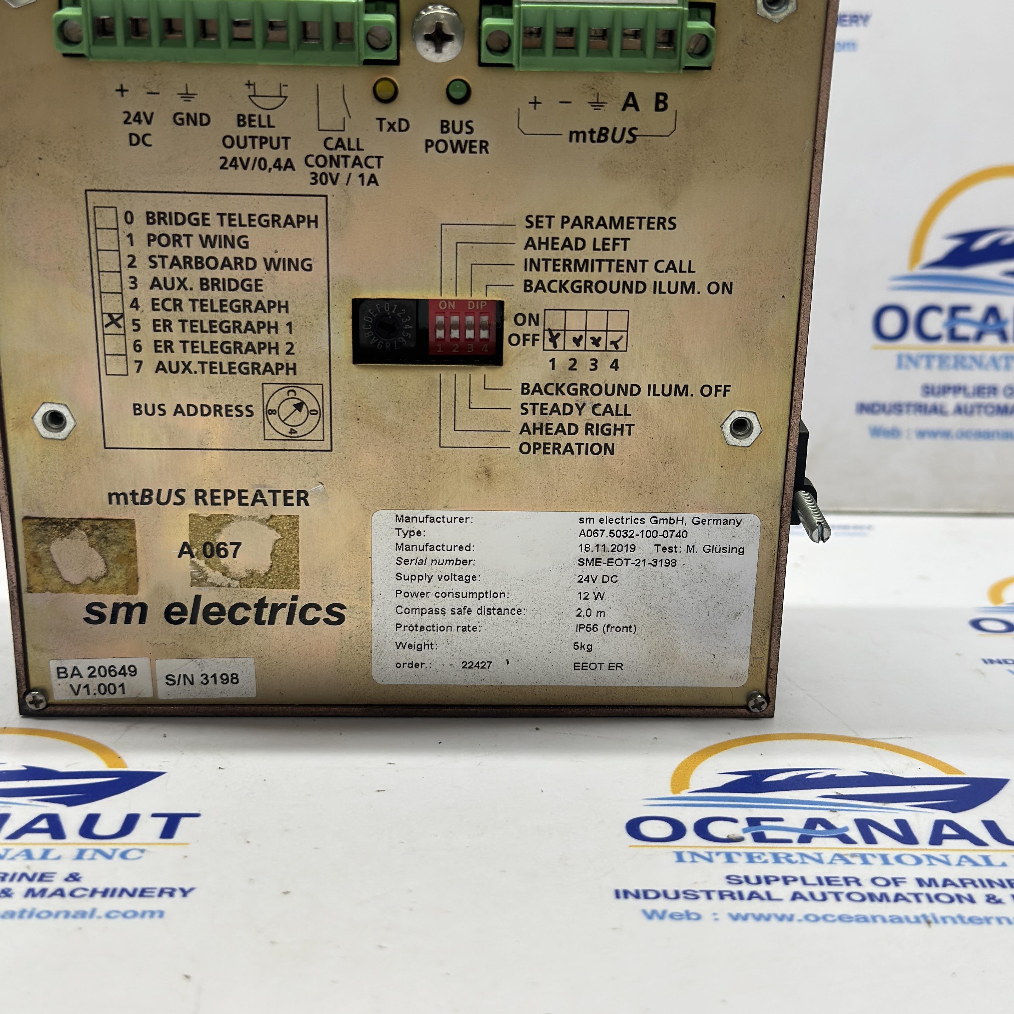 SM ELECTRICS A067.5032-100-0740 ENGINE ORDER PANEL-