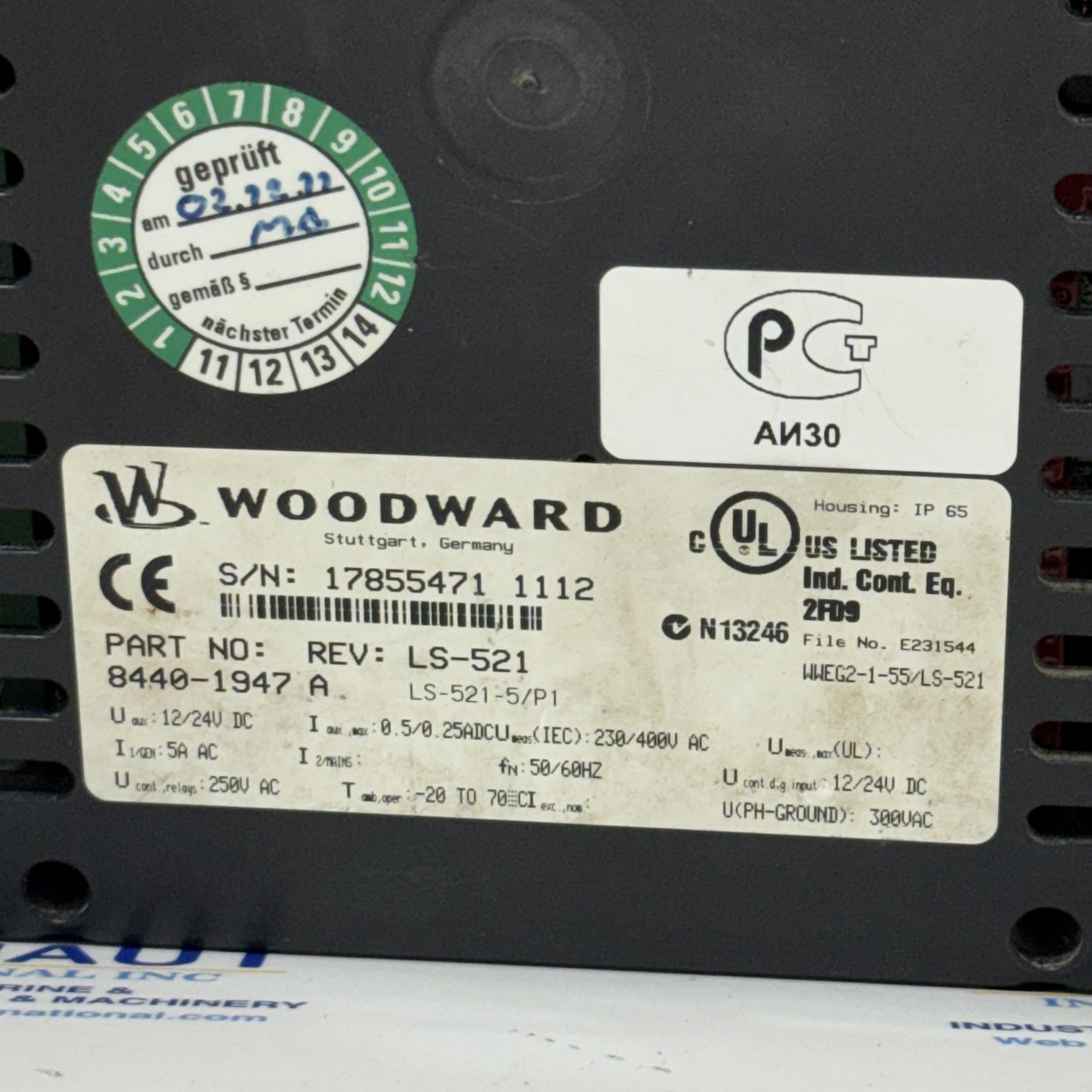 WOODWARD 8440-1947 Rev. LS-521-5/P1 Load Controller